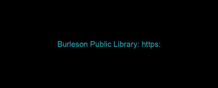 Burleson Public Library: https://t.co/yWfPaIQmUV via @YouTube